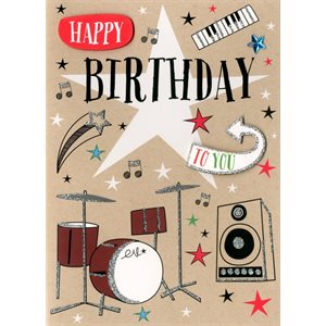Giant greeting card music scene happy birthday to you