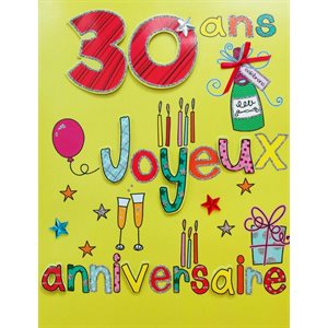 Giant greeting card "30 ans joyeux anniversaire"
