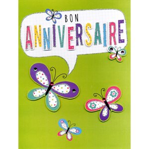 Giant greeting card butterflies "bon anniversaire"