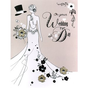 Géante carte de souhait mariée "on your wedding day"