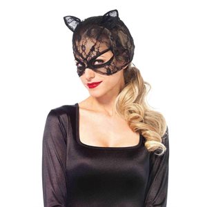 Black lace cat mask