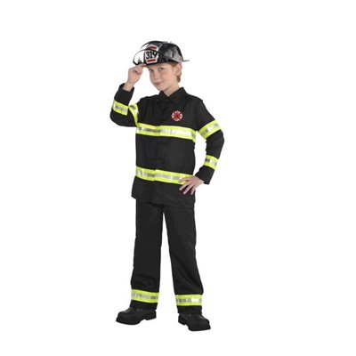 Children black firefighter costume Small
