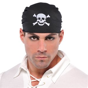 Bandana noir avec crâne de pirate