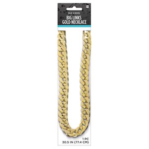 Gold big links necklace 30.5in