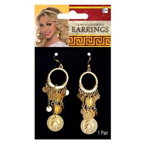 Gold goddess earrings