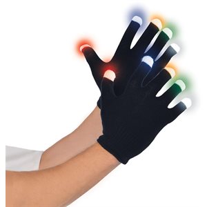 Black gloves with glowing fingers