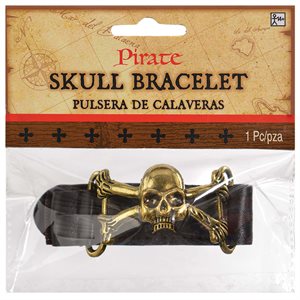 Gold pirate skull bracelet