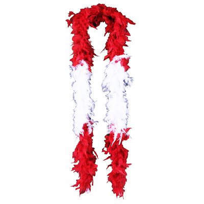 Boa plumes rouges & blanches 6pi