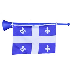 Giant blue trumpet 28in with Quebec flag