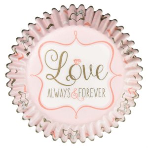 75 caissettes en papier 2po "love always & forever"