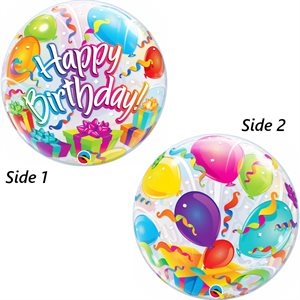 Happy birthday balloons & gifts clear bubble balloon